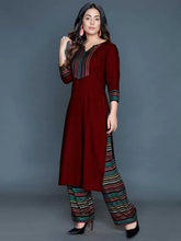 Load image into Gallery viewer, Hina Khan Rayon Printed Kurta With Palazzo Set (Size S to 3XL Available)
