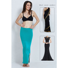 Load image into Gallery viewer, Women Saree Shapewear with Side Slit - Firozi Colour (Fish Cut Petticoat)