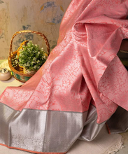 Load image into Gallery viewer, Kala Niketan Peach Archaic Traditional Kanchi Soft Silk Sari With Attached Blouse