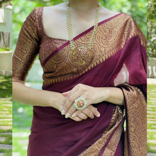 Load image into Gallery viewer, Kala Niketan Himanshi Khurana Soft Silk Sari With Attached Blouse - 9 Colors Available