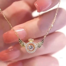 Load image into Gallery viewer, 2 in 1 Magnetic Heart Necklace + Angel Wings Spinning Necklace ( Combo of 2 ) ( Colour - Rose Gold )