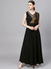 Load image into Gallery viewer, Party Wear & Festival Wear Latest Fashion Black Crepe Dress For Women and Girls