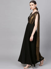 Load image into Gallery viewer, Party Wear & Festival Wear Latest Fashion Black Crepe Dress For Women and Girls