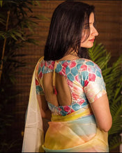 Load image into Gallery viewer, Bollywood Stunning Fancy Fabric Digital Print with Hand Foil Art Work saree