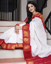 Load image into Gallery viewer, Kala Niketan Off White Kanjivaram Silk Saree - 3 Colors Available