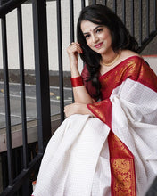Load image into Gallery viewer, Kala Niketan Off White Kanjivaram Silk Saree - 3 Colors Available