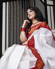 Load image into Gallery viewer, Kala Niketan Off White Kanjivaram Silk Saree - 3 Colors Available