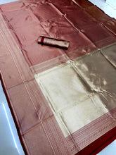 Load image into Gallery viewer, Kala Niketan Hypnotic Wine Soft Banarasi Silk Saree With Intricate Blouse Piece