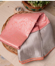 Load image into Gallery viewer, Kala Niketan Peach Archaic Traditional Kanchi Soft Silk Sari With Attached Blouse