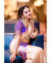 Load image into Gallery viewer, Kala Niketan July Archaic Traditional Kanchi Soft Silk Sari With Attached Blouse