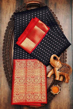 Load image into Gallery viewer, Traditional Kanchipuram Bold and Beautiful Kanchipuram Silk Brocade Designer Sari With Attached Blouse