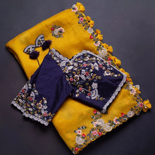 Load image into Gallery viewer, Kala Niketan Kaveri Jumkhi Therad Seuuins Organza Silk Sari With Attached Blouse