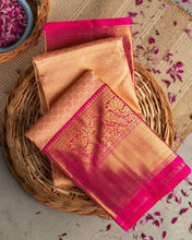 Load image into Gallery viewer, Kala Niketan Peach Archaic Traditional Kanchi Soft Silk Sari With Attached Blouse