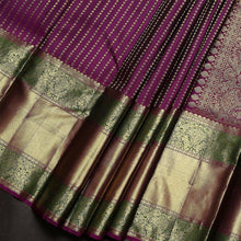 Load image into Gallery viewer, Traditional Kanchipuram Wine Soft Lichi Silk Sari With Attached Blouse