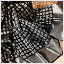 Load image into Gallery viewer, Kala Niketan Classic Jet Black Kanjeevaram Silk Saree