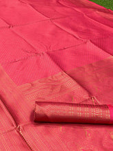 Load image into Gallery viewer, TOMETO RED SAREE WITH COPPER ZARI WEAVING