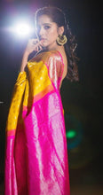 Load image into Gallery viewer, Kala Niketan Yellow Traditional Kanchi Soft Silk Sari With Attached Blouse