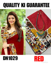 Load image into Gallery viewer, Kala Niketan Kajal Red Kalamkari Printed Chanderi Silk Cotton Sarees