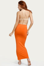 Load image into Gallery viewer, Women Saree Shapewear with Side Slit in Orange (Fish Cut Petticoat)
