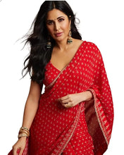 Load image into Gallery viewer, Katrina kaif Designer Crochet Sequence Georgette Saree - 8 Colors Available