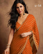 Load image into Gallery viewer, Katrina kaif Designer Crochet Sequence Georgette Saree - 8 Colors Available