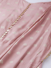 Load image into Gallery viewer, Pink & Golden Printed Maxi Dress With Attached Dupatta