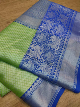 Load image into Gallery viewer, Kala Niketan Green-Blue Beautiful Rich Pallu And Jacquard Saree