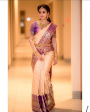 Load image into Gallery viewer, Kala Niketan July Archaic Traditional Kanchi Soft Silk Sari With Attached Blouse