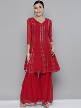 Load image into Gallery viewer, Kala Niketan Bollywood Style Embroidered & Mirror Work Kurta with Sharara