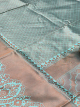 Load image into Gallery viewer, Heavenly Sky Color Soft Banarasi Silk Saree With Glamorous Blouse Piece
