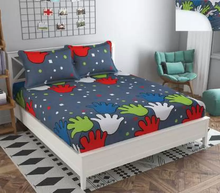 Load image into Gallery viewer, Premium Elastic Fitted Double Bedsheet with 2 Pillow Covers (Fits Any Beds & Mattresses)