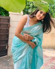 Load image into Gallery viewer, Kala Niketan Traditional Kanchi Soft Silk Sari With Attached Blouse