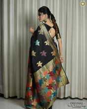 Load image into Gallery viewer, Kala Niketan Spring Flowers Multi Colored Partywear Designer Pure Silk Saree