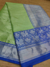 Load image into Gallery viewer, Kala Niketan Green-Blue Beautiful Rich Pallu And Jacquard Saree