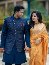 Load image into Gallery viewer, Kala Niketan Royal Gold Soft Silk Saree