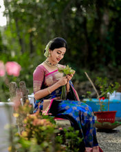 Load image into Gallery viewer, Kala Niketan Meena Archaic Traditional Kanchi Soft Silk Sari With Attached Blouse