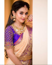 Load image into Gallery viewer, Kala Niketan July Archaic Traditional Kanchi Soft Silk Sari With Attached Blouse