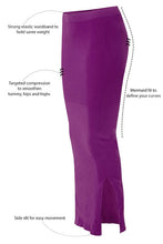 Load image into Gallery viewer, Women Saree Shapewear with Side Slit in Purple (Fish Cut Petticoat)