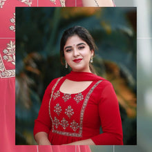 Load image into Gallery viewer, Georgette Silk Embroidery Work Kurti With Dupatta