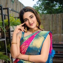 Load image into Gallery viewer, Kala Niketan Agarwal Silk Saree Archaic Traditional Kanchi Soft Silk Sari With Attached Blouse