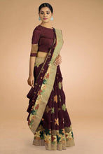 Load image into Gallery viewer, Kala Niketan Spring Flowers Multi Colored Partywear Designer Pure Silk Saree