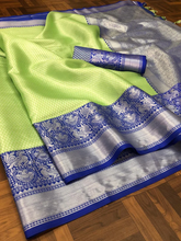 Load image into Gallery viewer, Kala Niketan Green-Blue Beautiful Rich Pallu And Jacquard Saree