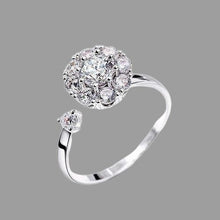 Load image into Gallery viewer, Crystal Flower Rotating Adjustable Finger Ring