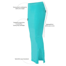 Load image into Gallery viewer, Women Saree Shapewear with Side Slit - Firozi Colour (Fish Cut Petticoat)