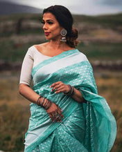 Load image into Gallery viewer, Kala Niketan Traditional Kanchi Soft Silk Sari With Attached Blouse