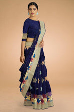 Load image into Gallery viewer, Kala Niketan Spring Flowers Multi Colored Partywear Designer Pure Silk Saree