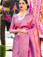 Load image into Gallery viewer, Kala Niketan Wine Purple Woven Kanjivaram Saree - Special Wedding Edition