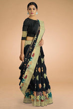 Load image into Gallery viewer, Kala Niketan Spring Flowers Multi Colored Partywear Designer Pure Silk Saree