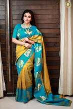 Load image into Gallery viewer, Captivating Mustard Yellow Color Soft Banarasi Silk Saree With Stunning Blouse Piece