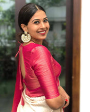 Load image into Gallery viewer, Premium Soft Silk Silk Saree In Off White Color With Rich Pallu